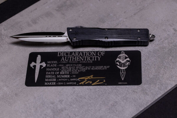 Marfione Custom Combat Troodon Mirror Polished DE Meteor Inlay S/N 013